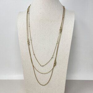 Loft Multi-Chain Layered Necklace Gold-Tone Old Money Classic Dressy